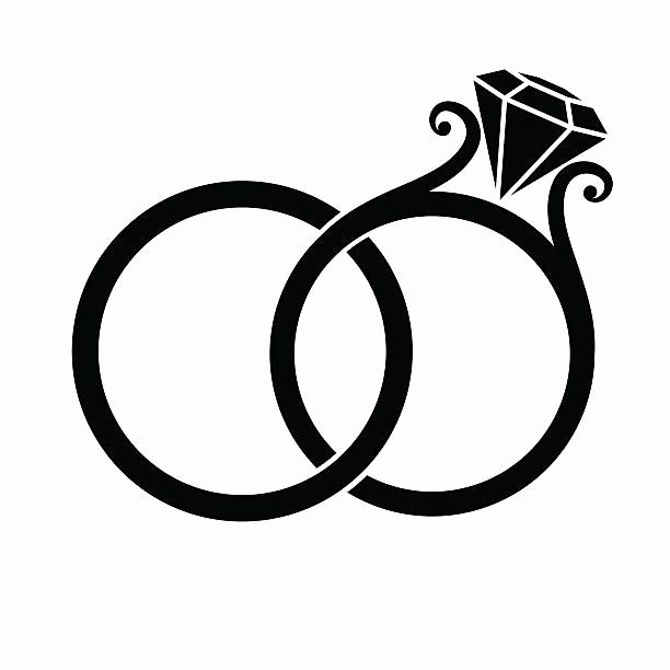Wedding rings clipart.
