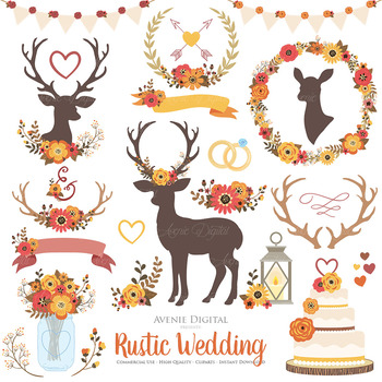 Fall Rustic Wedding Clipart