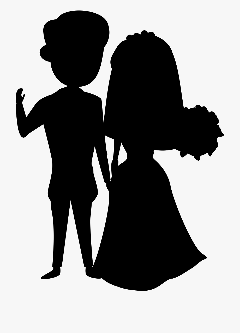 Wedding couple silhouette.