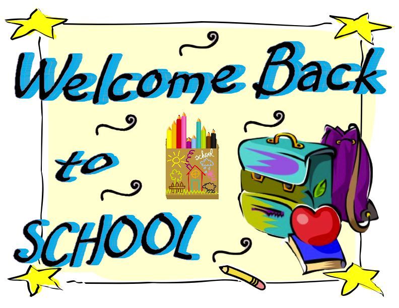 welcome back to school clipart blue