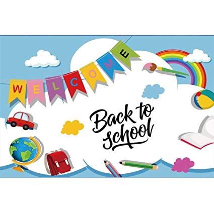 welcome back to school clipart blue