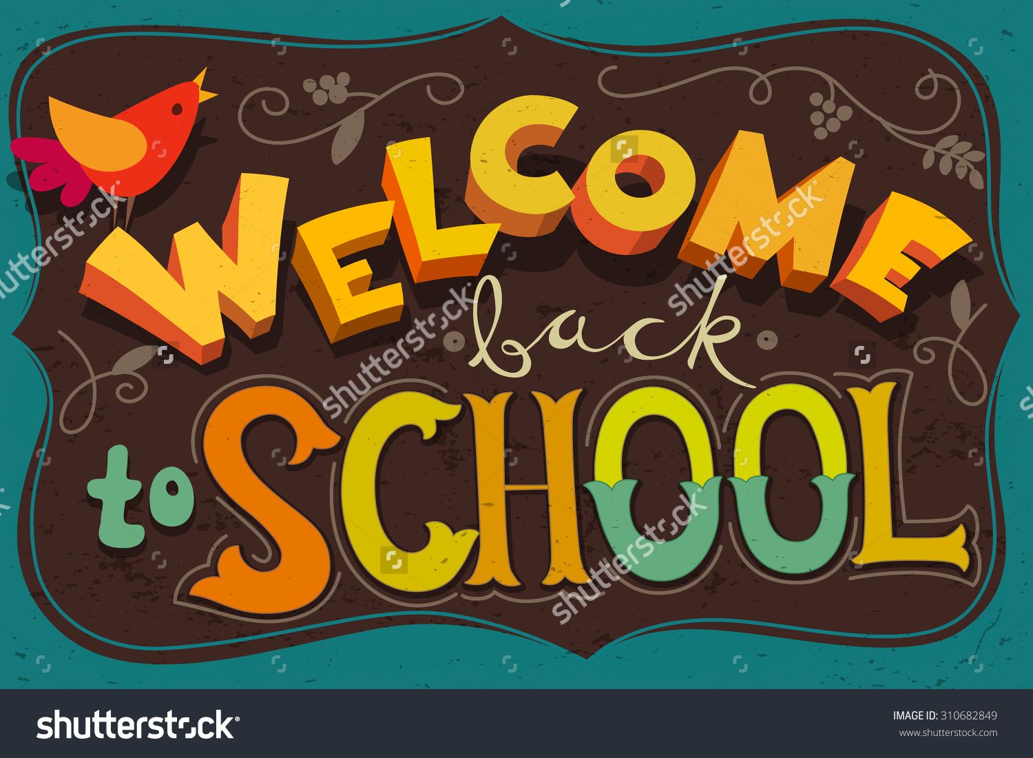 welcome back to school clipart chalkboard