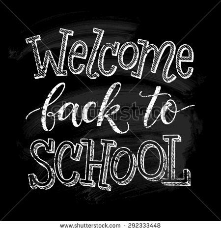 Welcome back to school vector illustration on chalkboard