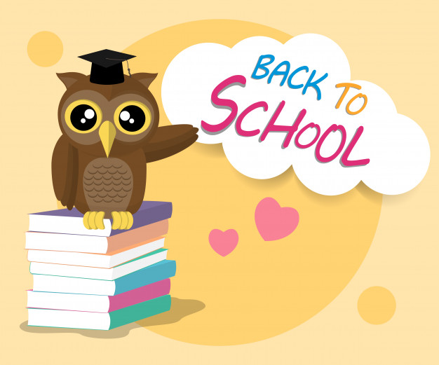 Cute owl welcome back to school Vector