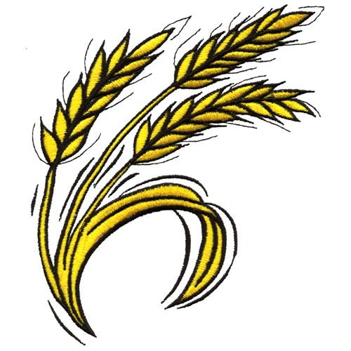 Curved wheat embroidery.