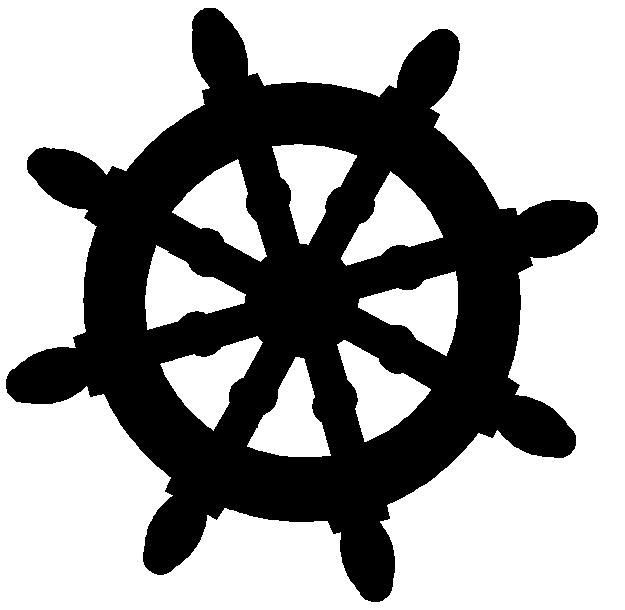 wheel clipart black and white boat