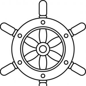 Captain Ship Wheel Vintage Label Emblem Or Print Vector