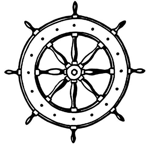 Captains wheel tattoo.