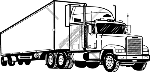 Semi truck drawings.