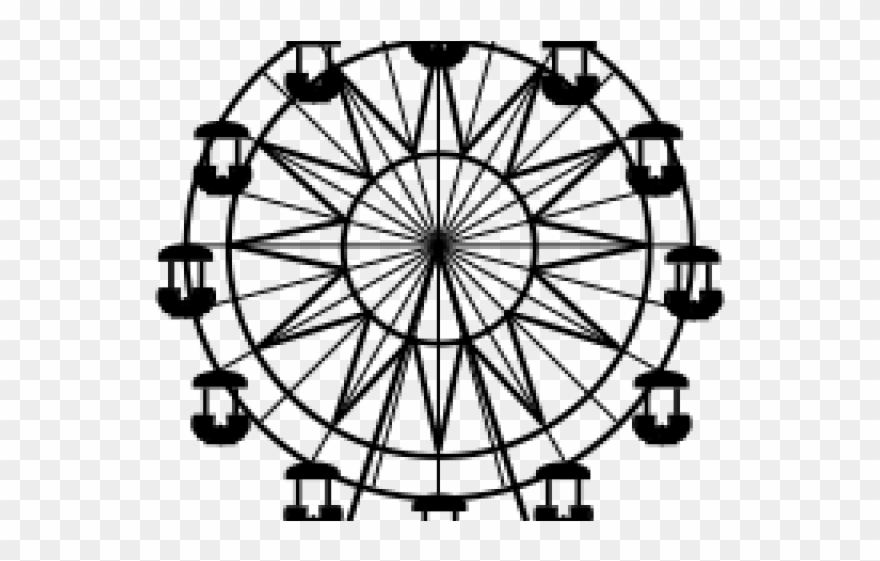 Drawn Ferris Wheel Silhouette