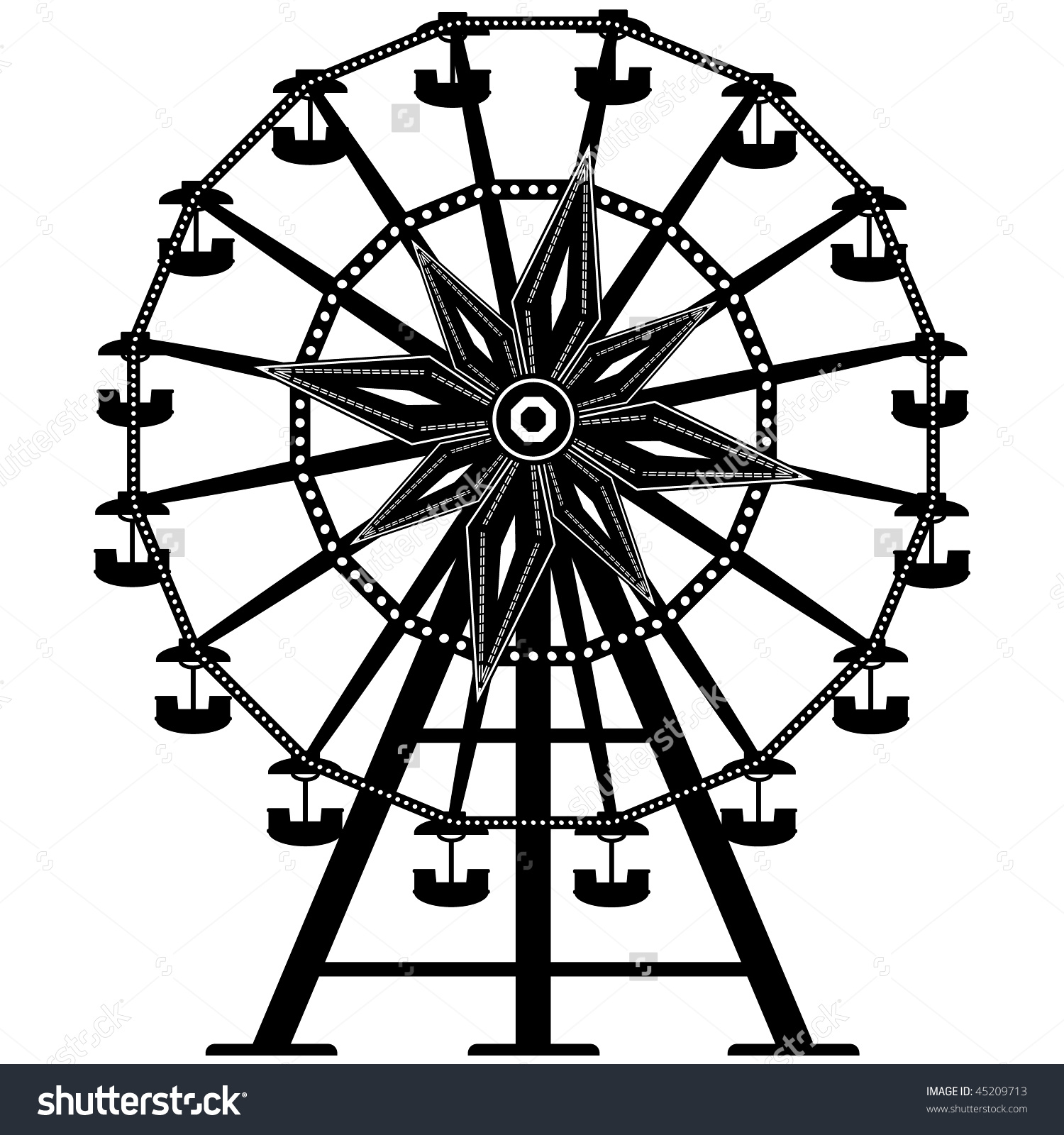 Free Ferris Wheel Silhouette Vector, Download Free Clip Art