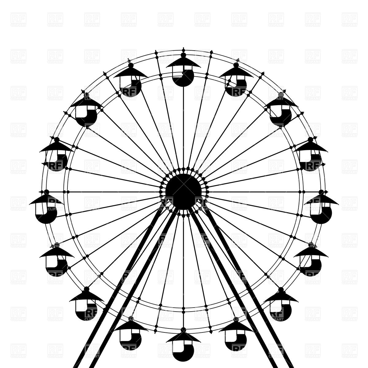 Silhouette of ferris wheel holiday download free clipart
