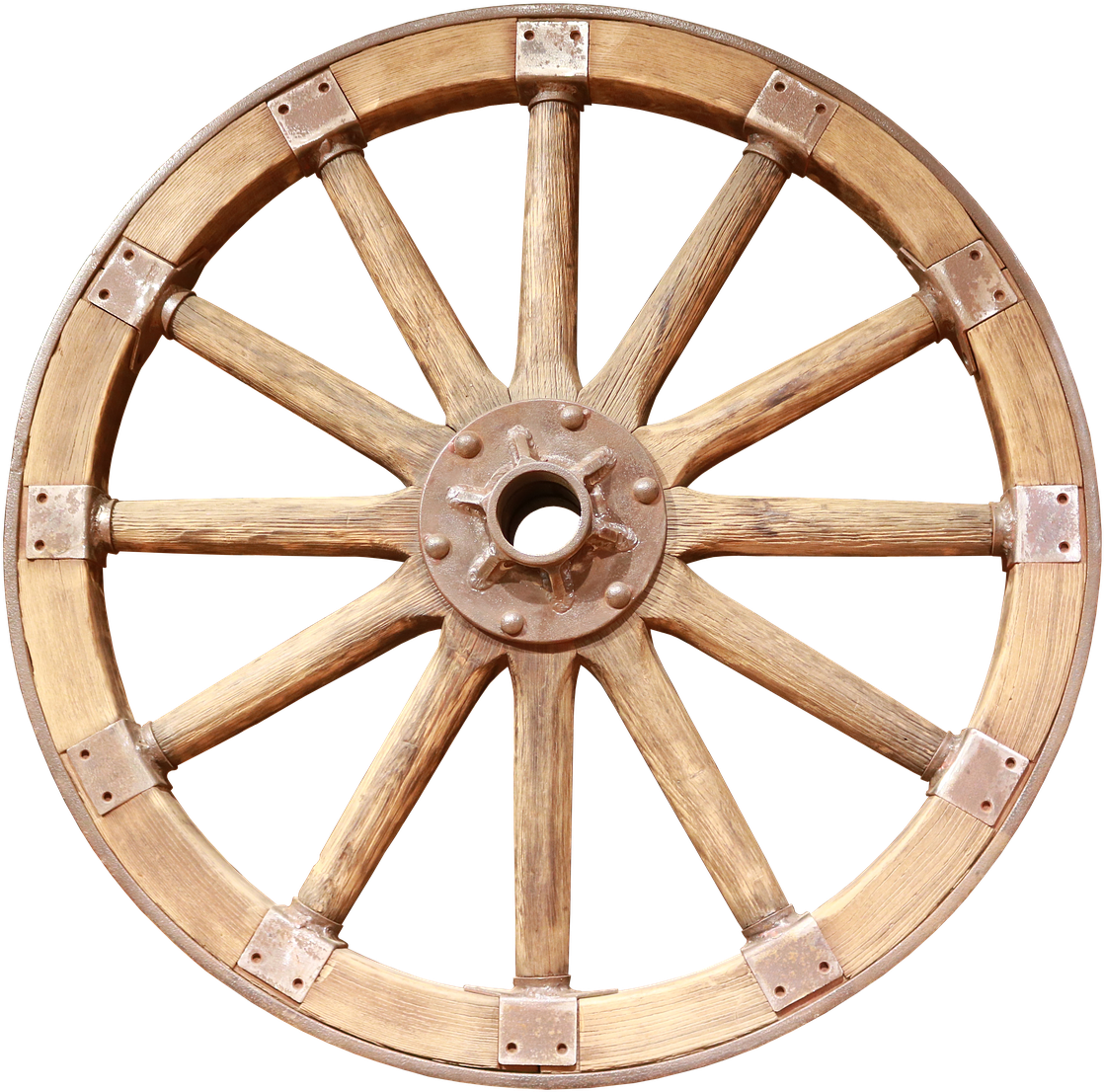 Wooden wheel wheel.