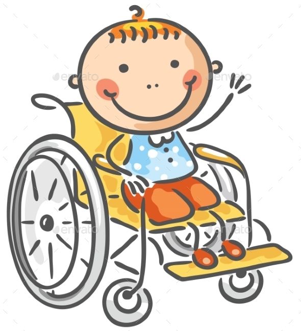 A friendly boy in a wheelchair