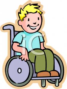 A Smiling Boy In a Wheelchair