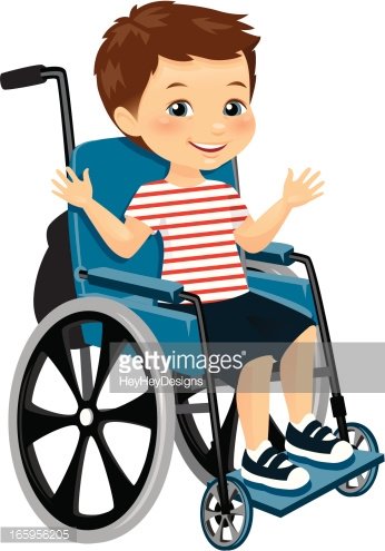 Cute Little Boy IN Wheelchair stock vectors