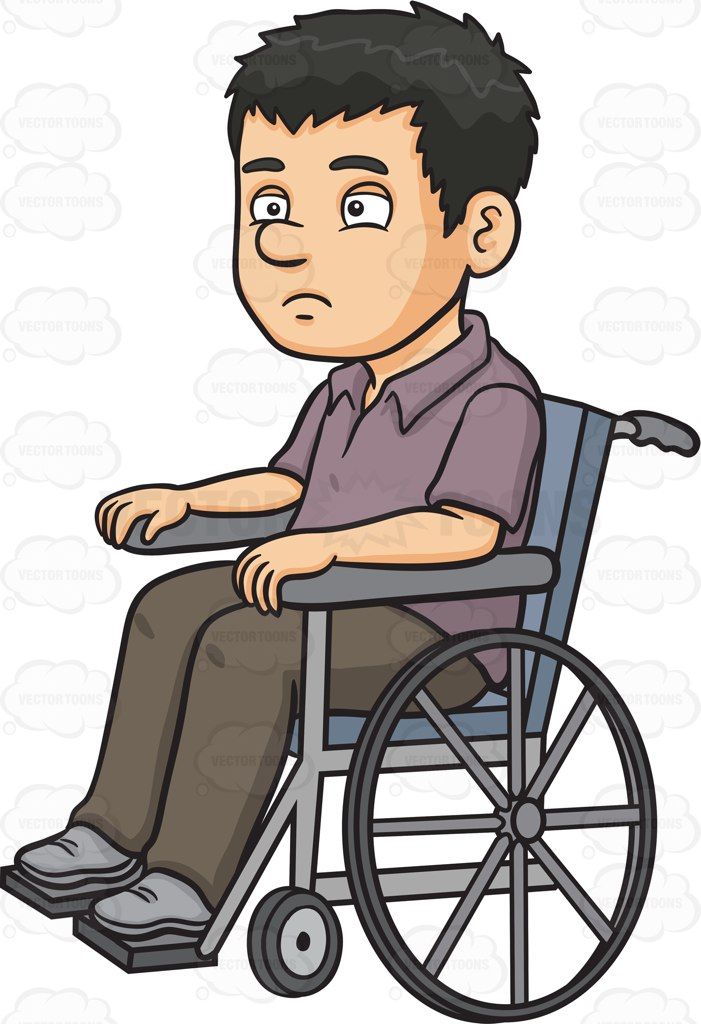 A disoriented man in a wheelchair