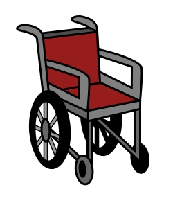 Drawing cartoon wheelchair.