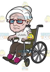 A Weak Old Woman In A Wheelchair