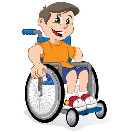 Kid wheelchair clipart.