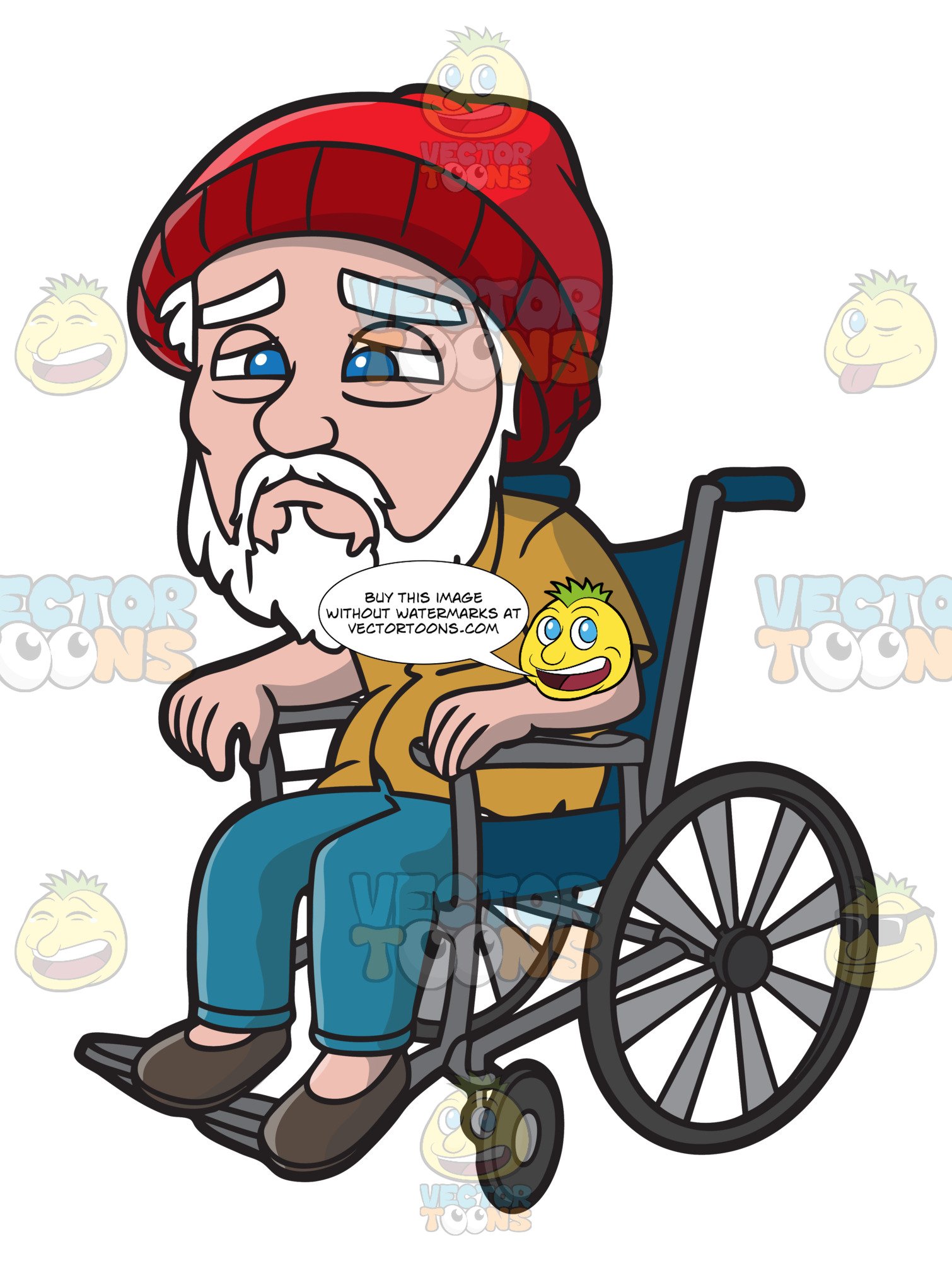 A Weak Old Man In A Wheelchair
