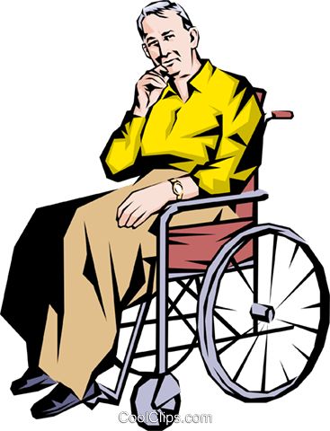 Old man in a wheelchair Royalty Free Vector Clip Art