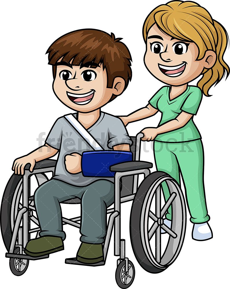 Nurse Aiding Man In Wheelchair