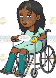 A Sad Injured Black Woman In A Wheelchair