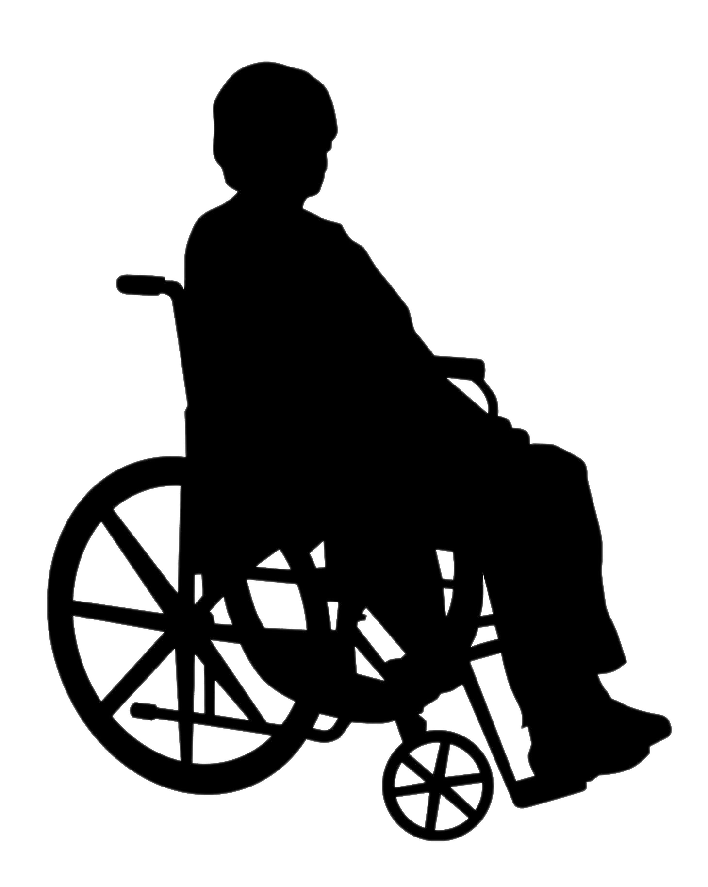 Lady In Wheelchair Silhouette transparent PNG