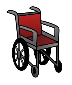 Drawing cartoon wheelchair.