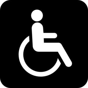 Wheelchairblackwhite clip art.