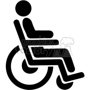 Black and white wheelchair symbol clipart