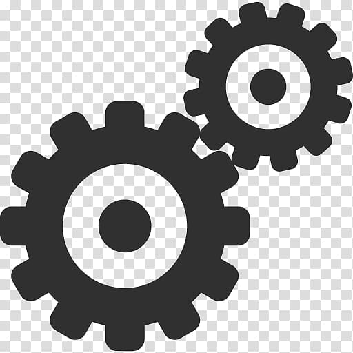 Two gray cogs.