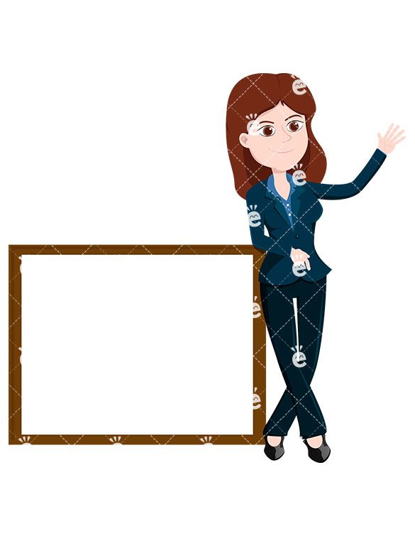 A Businesswoman Standing Near A Blank Whiteboard
