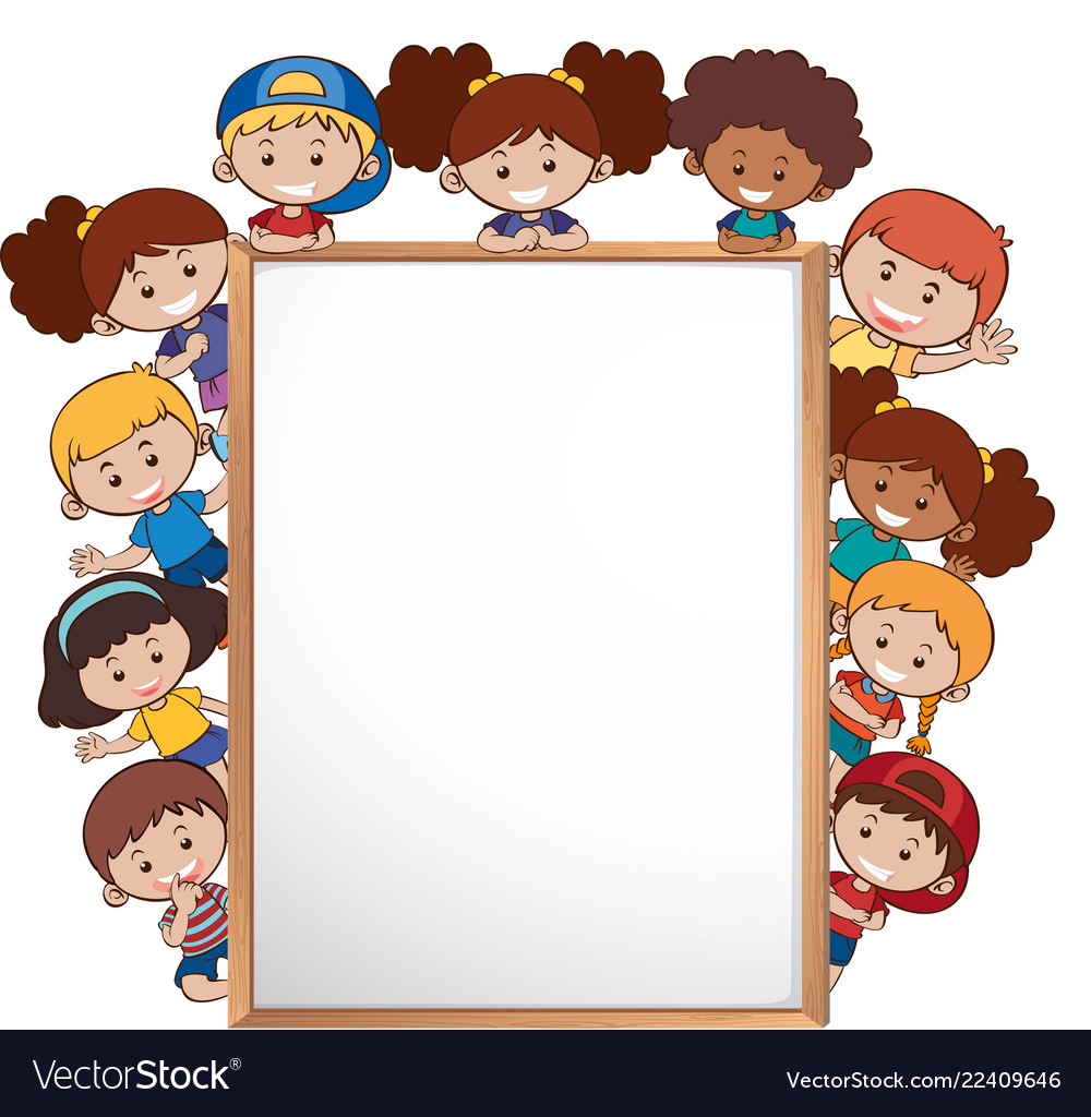 International children and whiteboard template