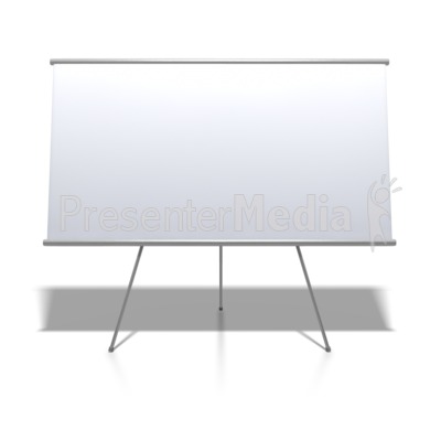 Blank whiteboard stand.