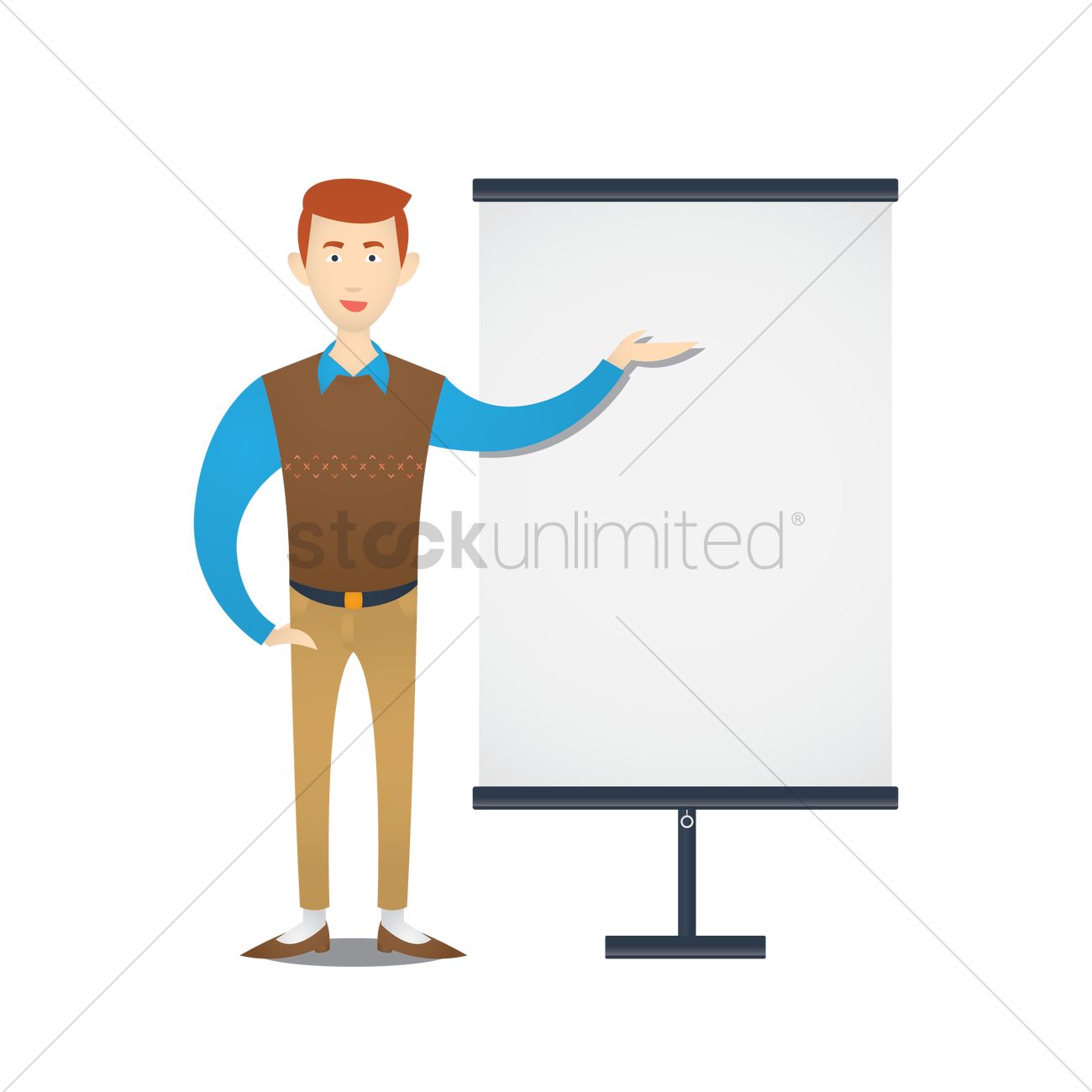 Teacher standing whiteboard.