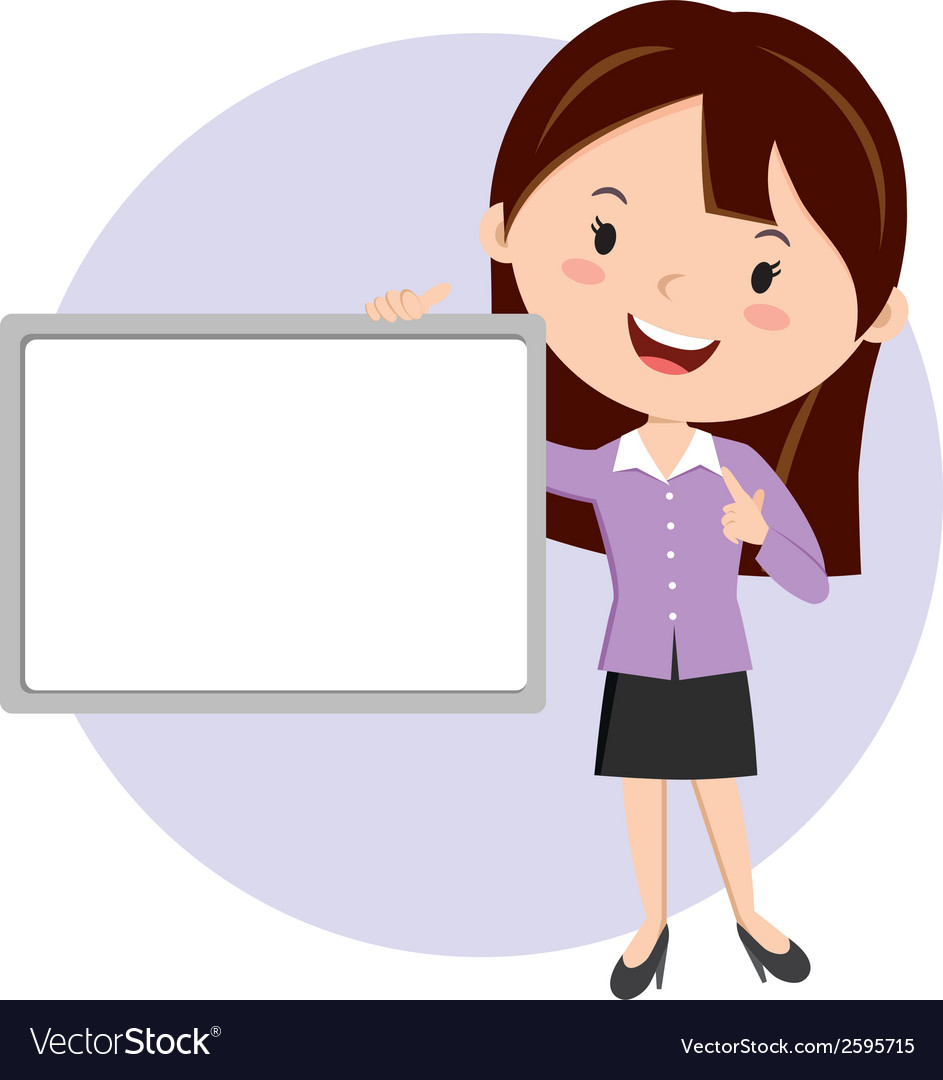 Woman holding whiteboard