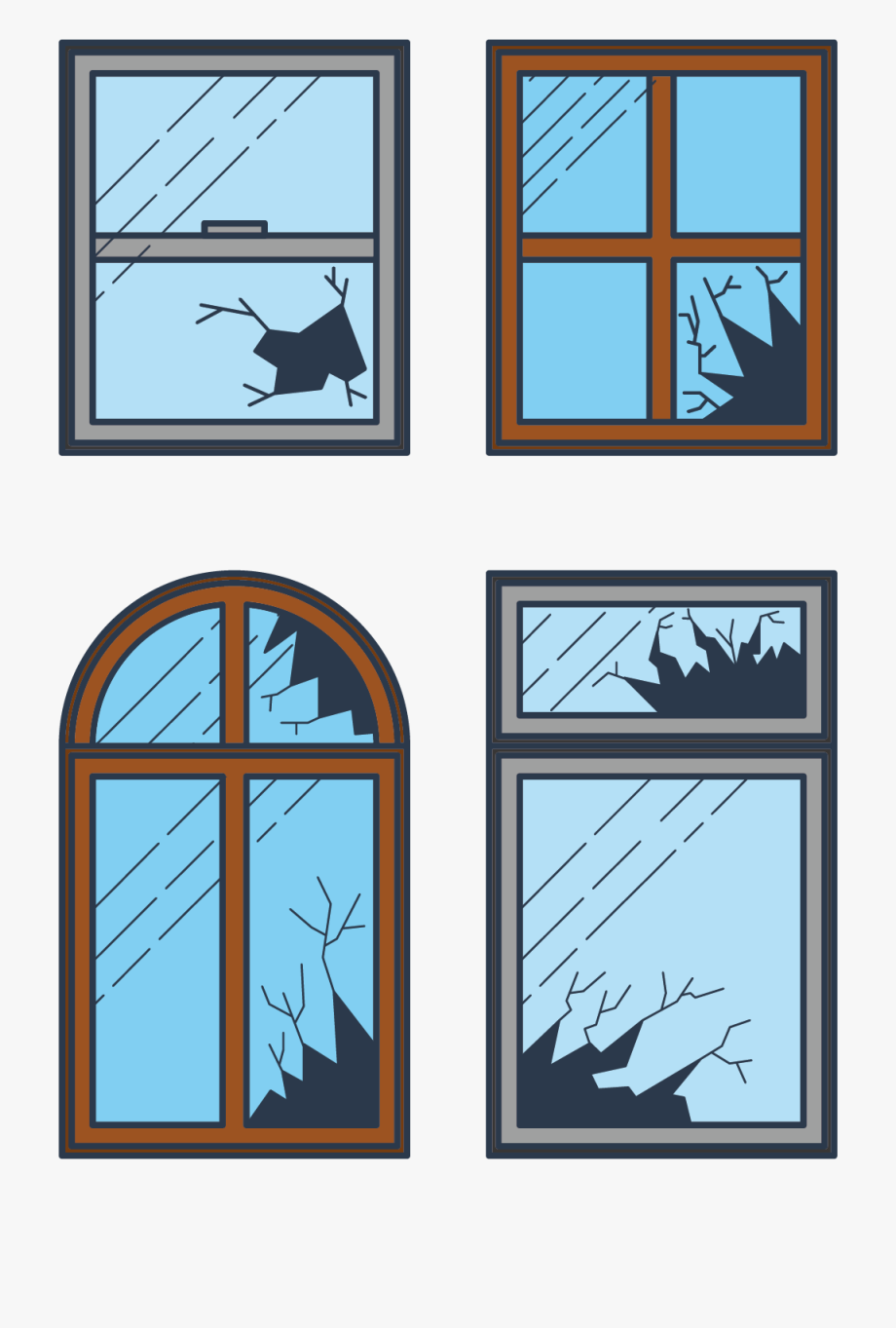 Broken Window Clip Art