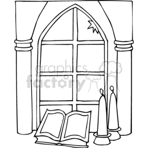 Drawing of a Church window clipart