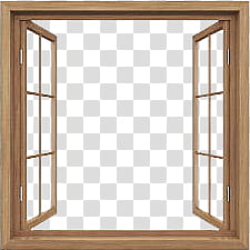 Windows ByunCamis, opened window with brown wooden frame