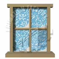 Snow Falling Outside Window Animated Clipart