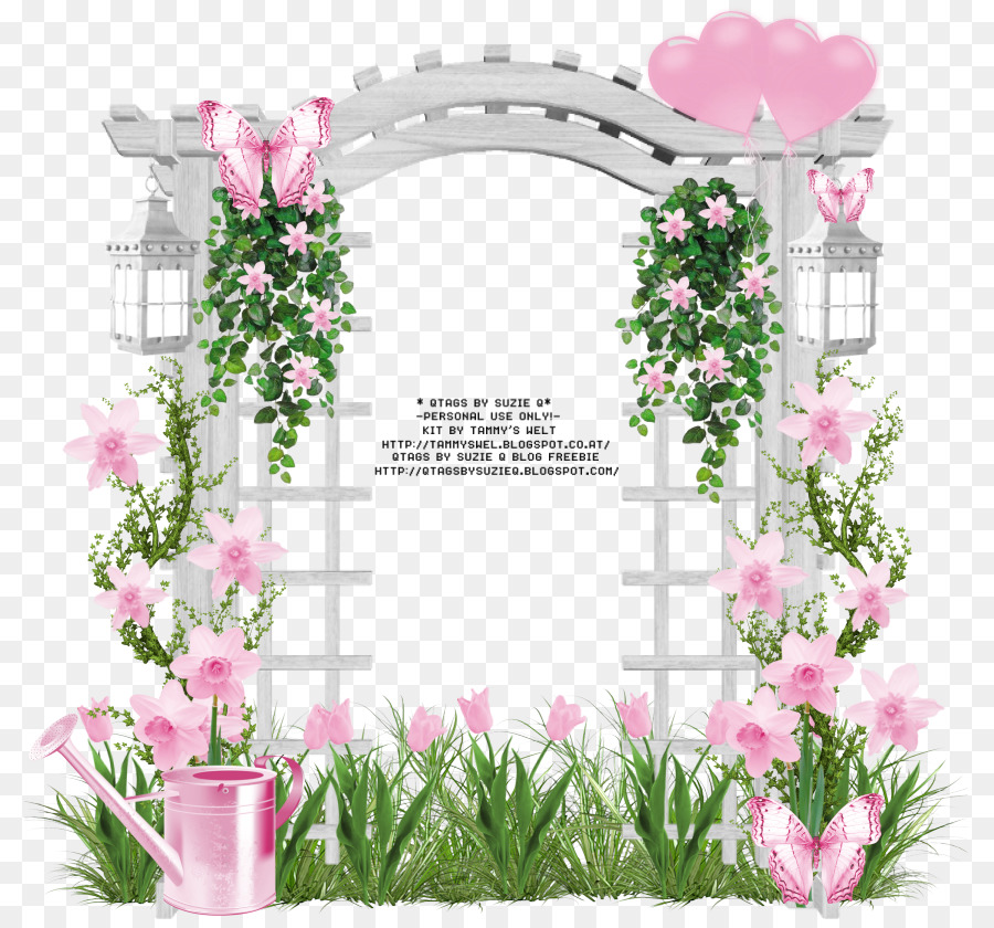 Pink flower frame.