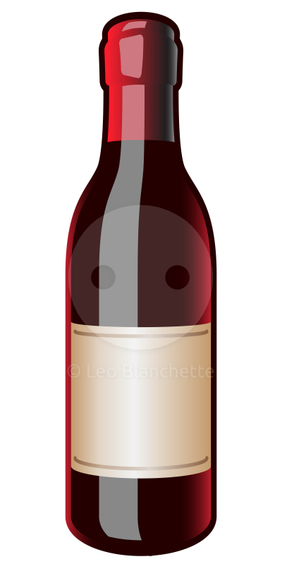 Vintage wine bottle blank label vector illustration clip art