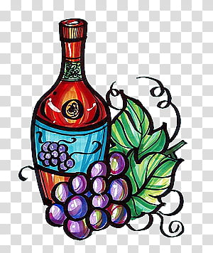 wine bottle clipart colorful