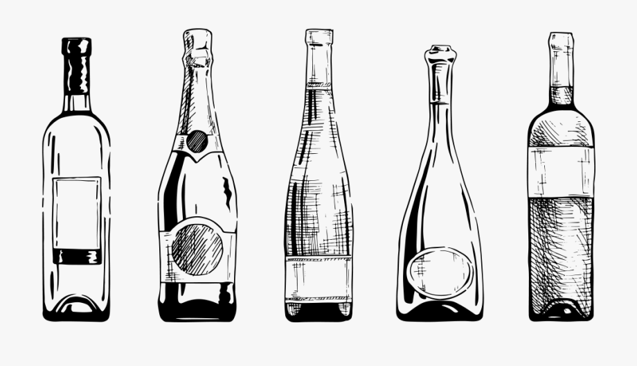 Champagne bottle drawings.