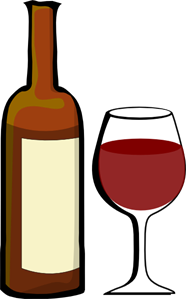 Glass Of Wine With Wine Bottle PNG, SVG Clip art for Web