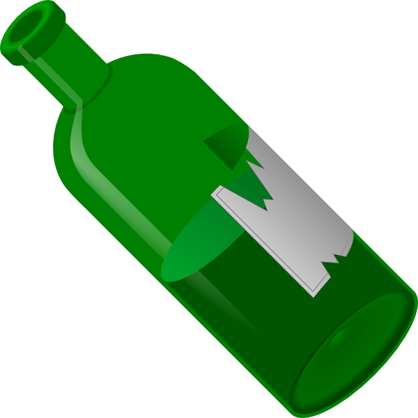 Green wine bottle.
