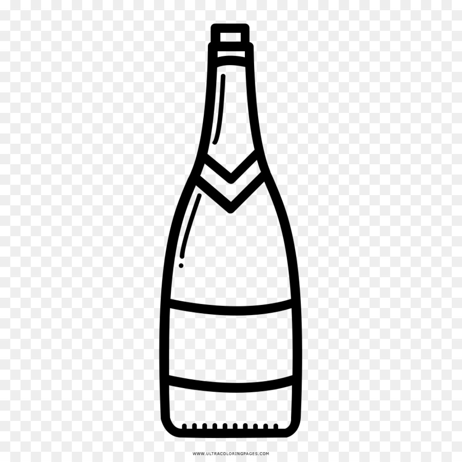 wine bottle clipart line drawing
