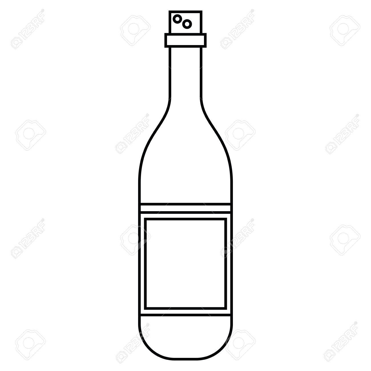 Wine Bottle Line Drawing